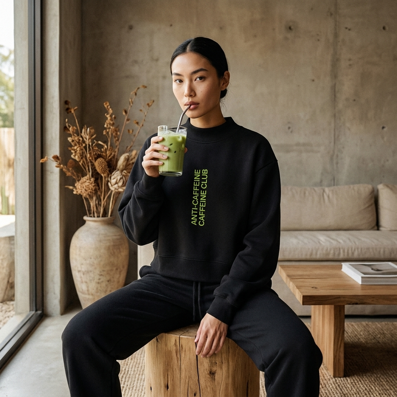 ANTI-CAFFEINE CAFFEINE CLUB FLEECE SWEATSHIRT